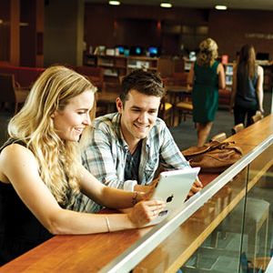 Liberty University students study in the Jerry Falwell Library.