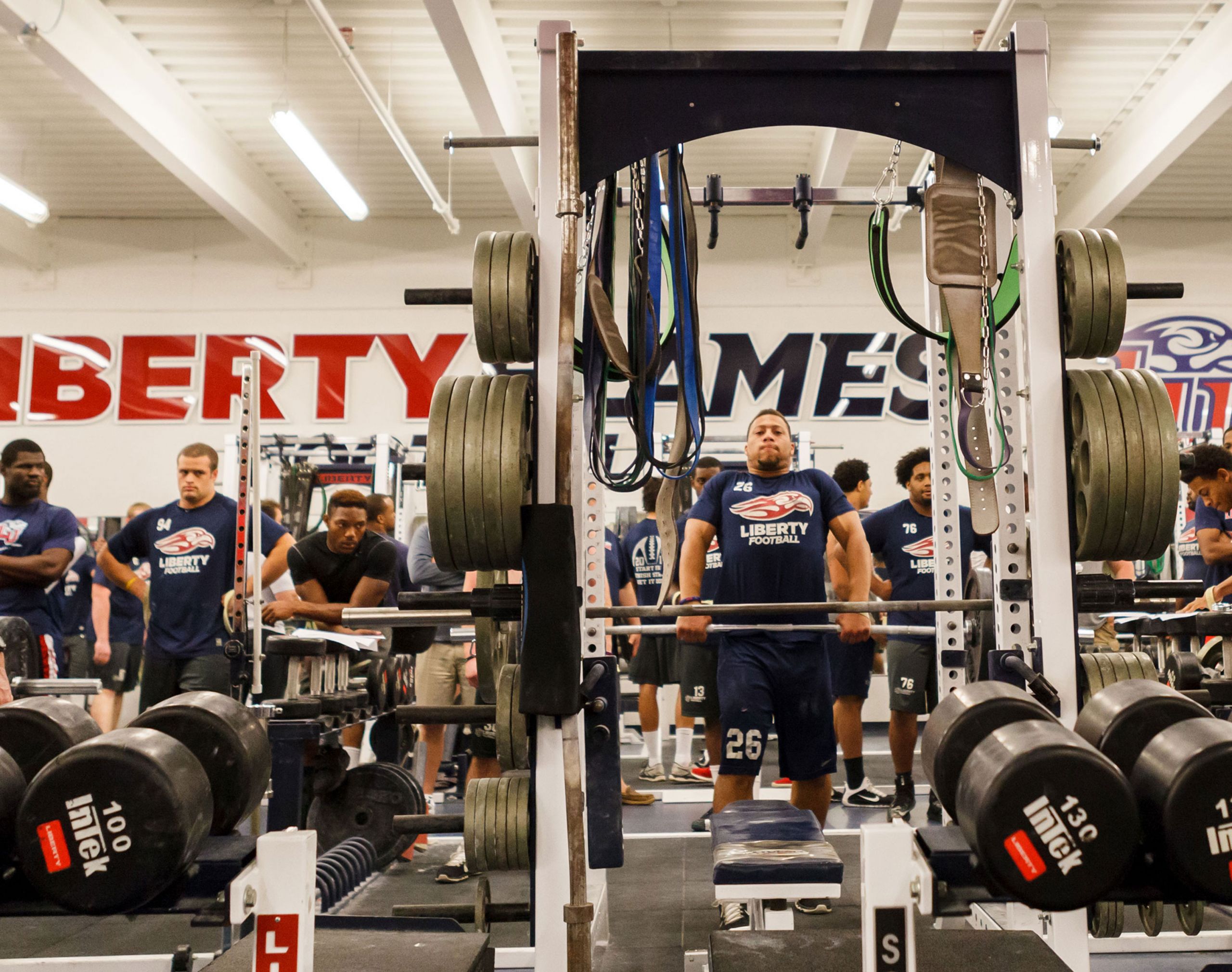 One of Liberty University's weight rooms.