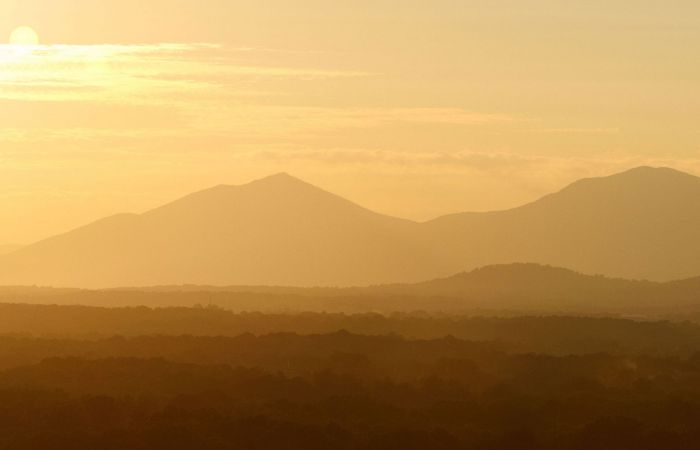 The Blue Ridge Mountains as seen from Liberty's campus.