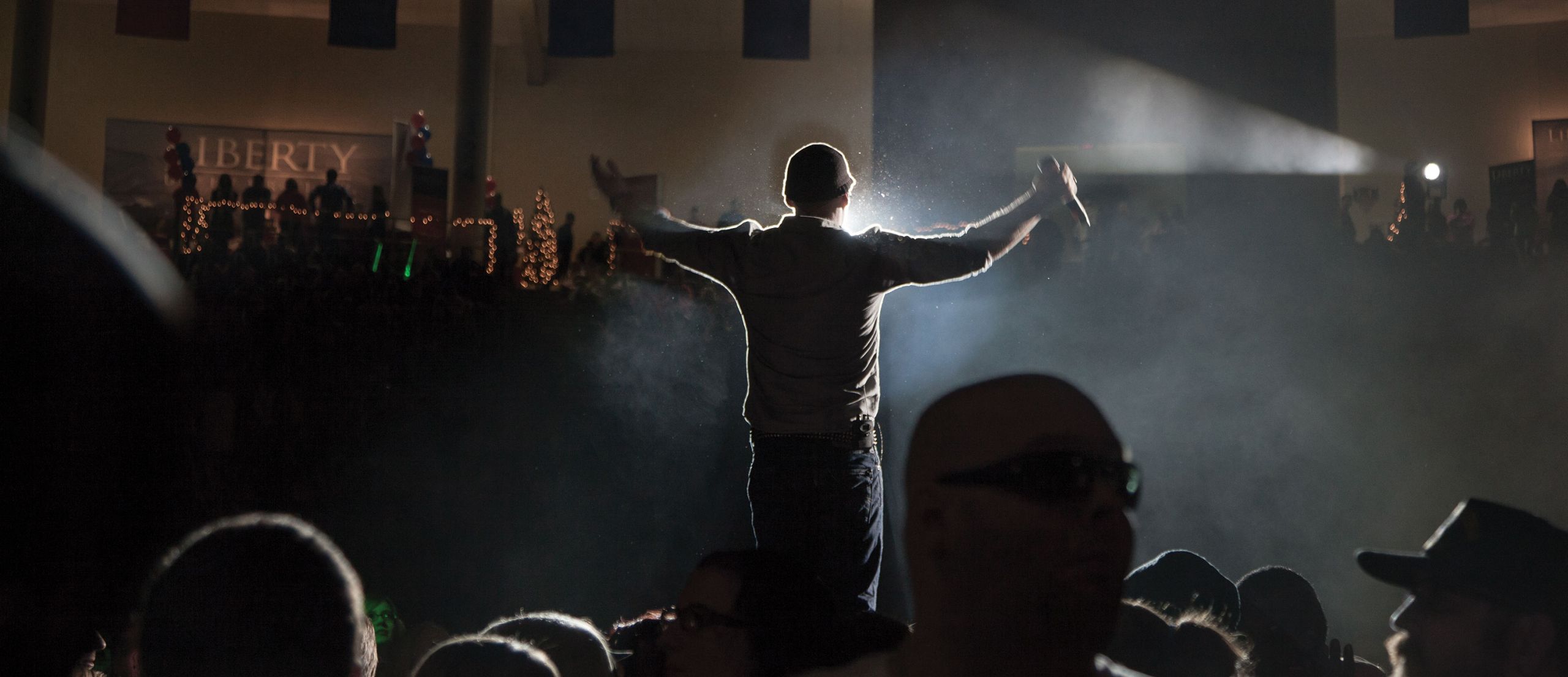 A concert in Liberty's Vines Center.