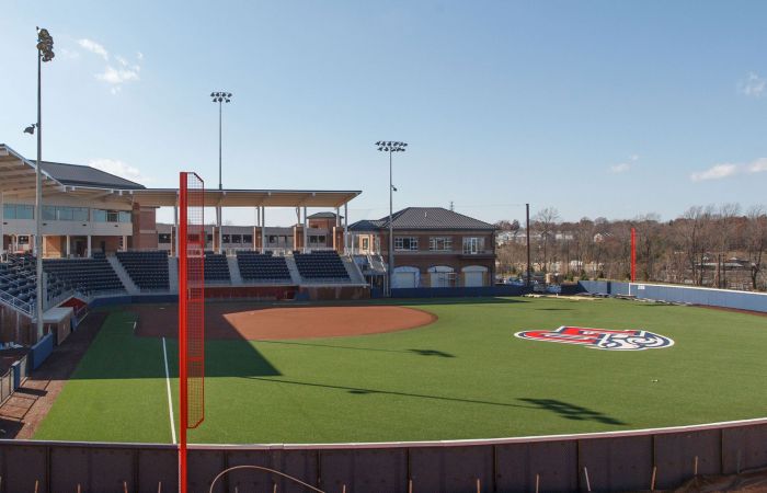 Construction continues on Liberty's softball stadium.