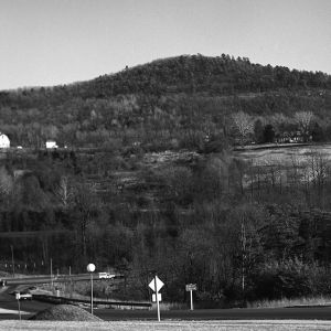 A view of Liberty Mountain in early 1977 before any college construction had taken place.