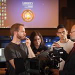 2012 - Students are trained on camera equipment at the new Cinematic Arts, Zaki Gordon Center.