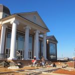 The Hancock Welcome Center nears completion.