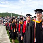 Graduates line up for Commencement 2012.