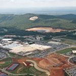 aerial view of campus in 2012