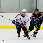 Liberty Flames women's hockey in action.