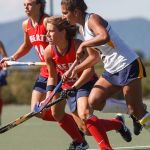 Liberty Flames field hockey in action.
