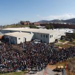 2012 - More than 5,000 people attend the groundbreaking ceremony for the Jerry Falwell Library, a four-story, 170,000-square-foot Jeffersonian structure now under construction.