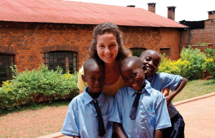 A Liberty University student serves in Rwanda.