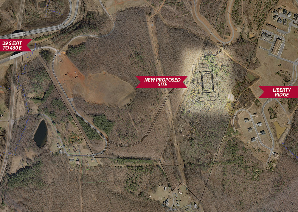 The new Liberty University Center for Medical and Health Sciences will be located in Campbell County, near Liberty's paintball fields on Campus East.