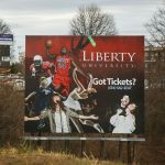 2012 - A recently designed billboard promotes Liberty Athletics, as well as a host of other popular recreational events open to the public.