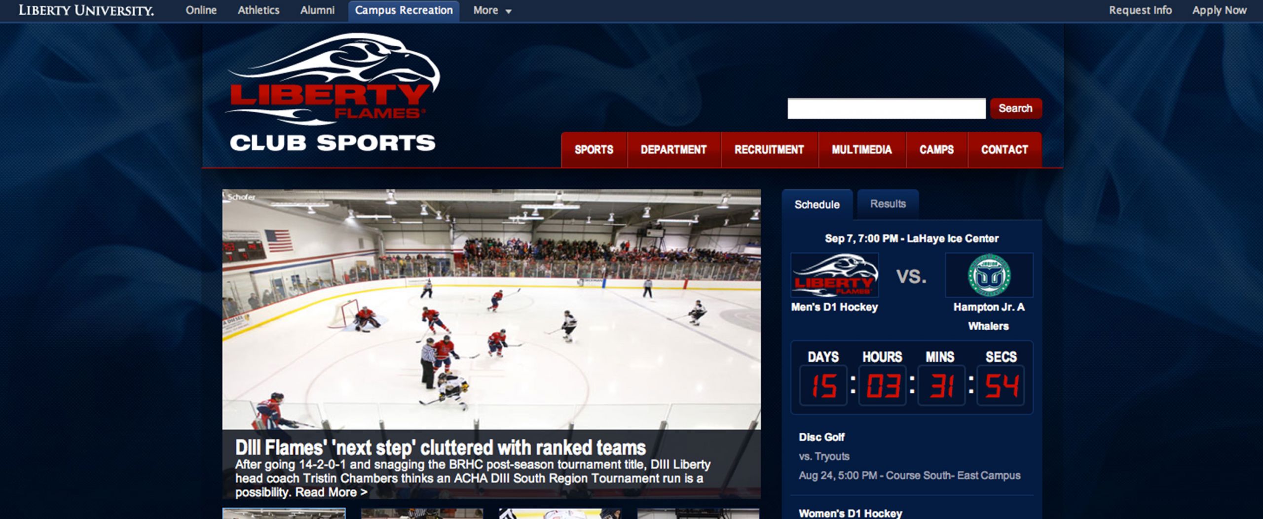 club sports website