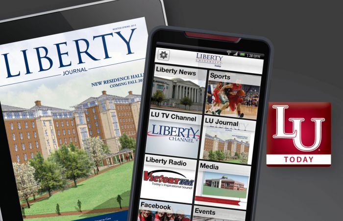 Liberty Today on tablet and smart phone.