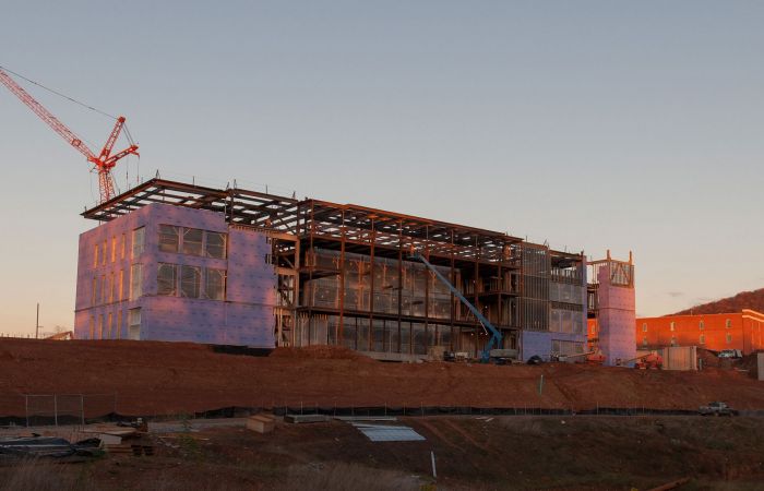 Construction on the Jerry Falwell Library.