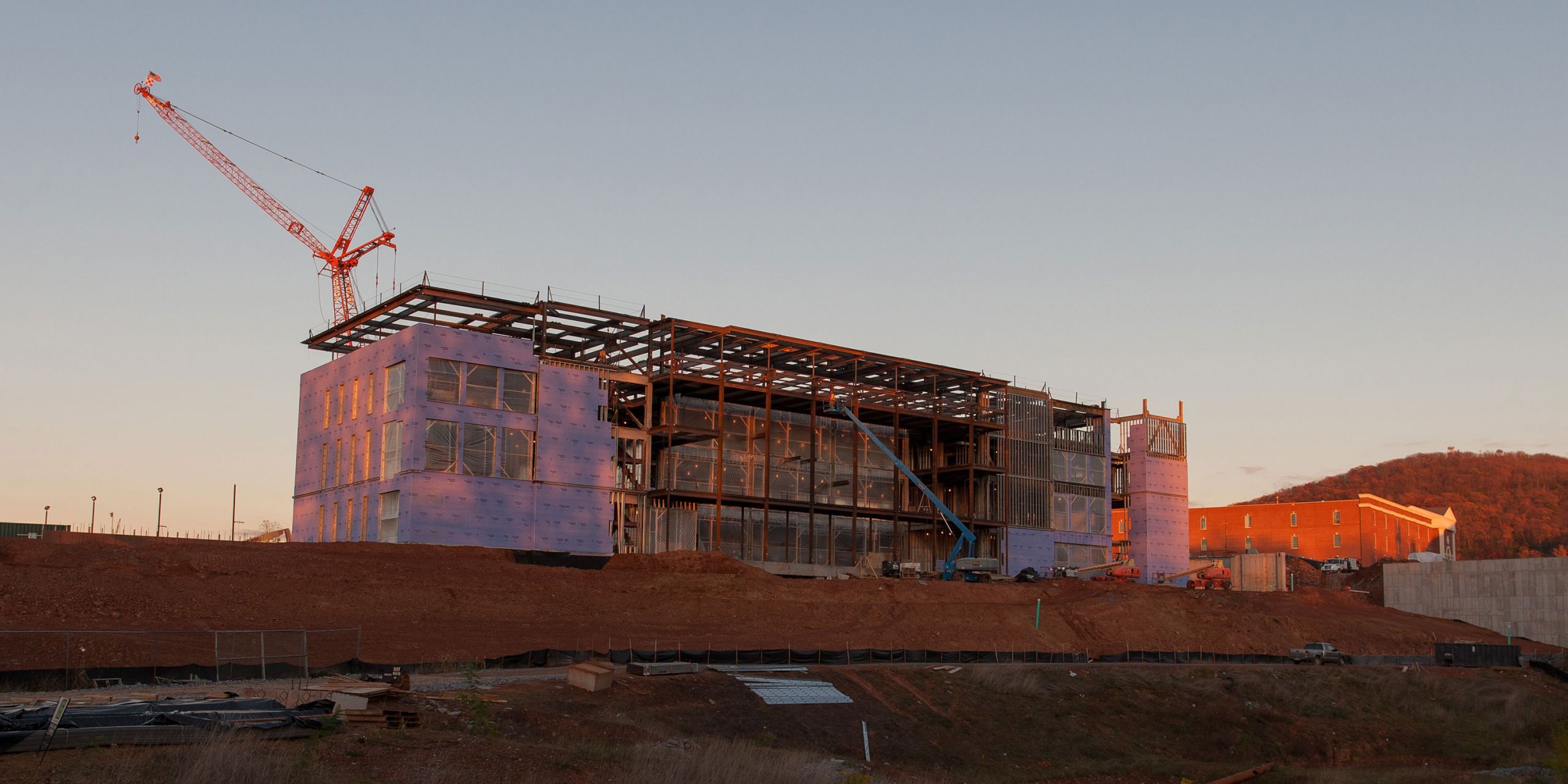 Construction on the Jerry Falwell Library.