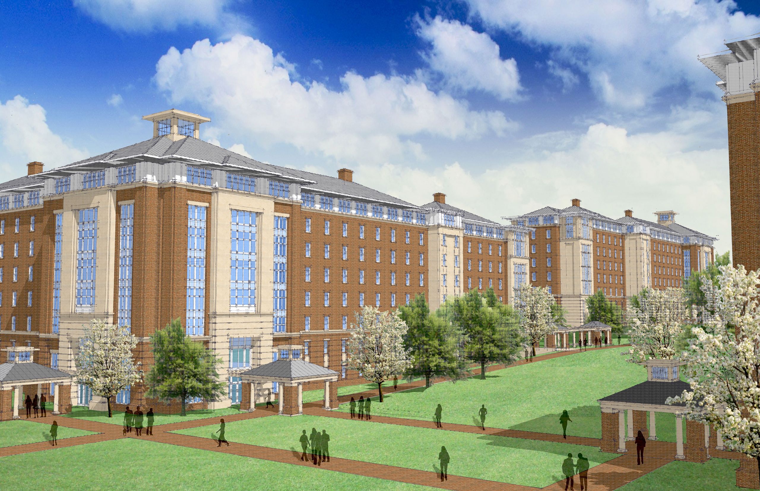 A rendering of Liberty's forthcoming high rise residence halls.