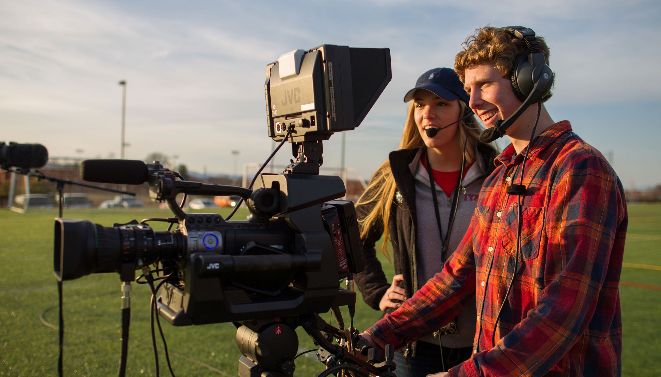 Students help cover a sporting event for LFSN.