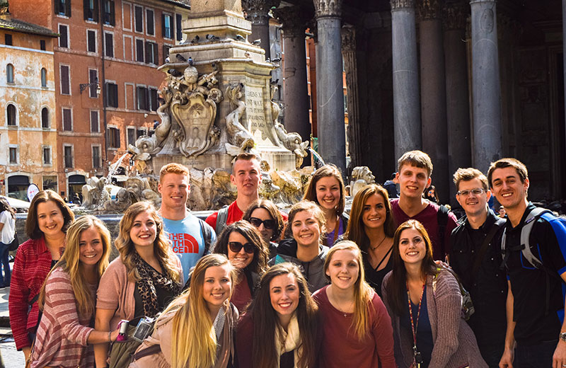 Students on the trip to Rome toured the Pantheon, the Coliseum, and the Vatican.