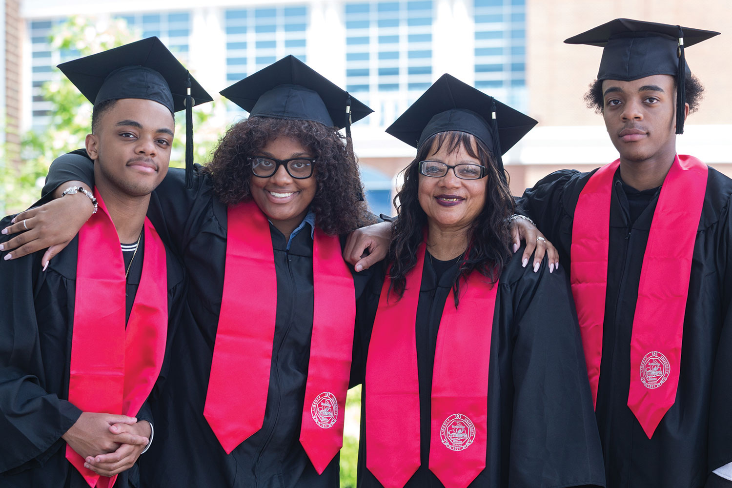 The Trezvant family completed their degrees online and traveled from Houston, Texas, to attend Commencement.