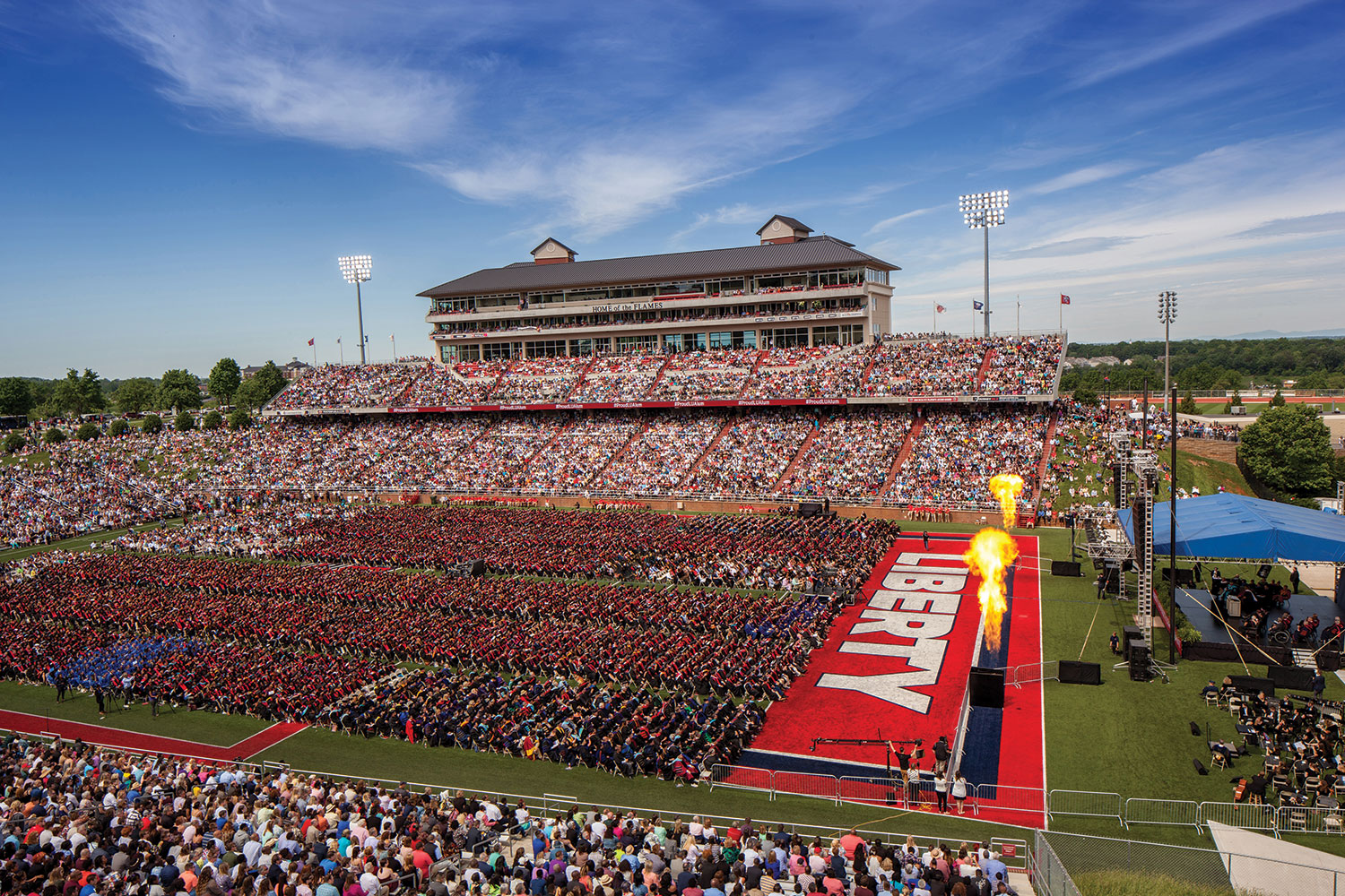 Liberty University celebrated its largest graduating class to date during its 43rd Commencement Ceremony inside Williams Stadium.