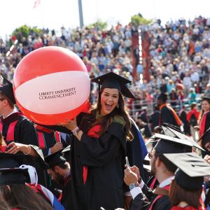 Graduates celebrate at Liberty University's 43rd Commencement.