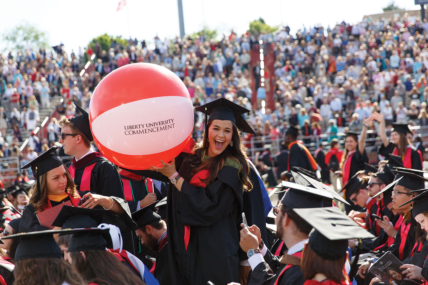 Graduates celebrate at Liberty University's 43rd Commencement.