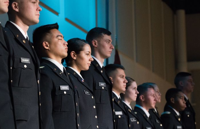 Liberty University honors some of its military graduates.