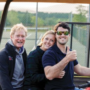 Randall Wallace with Trey and Sarah Falwell.