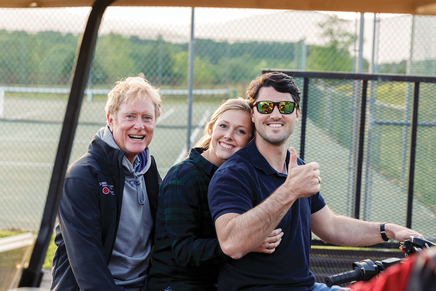 Randall Wallace with Trey and Sarah Falwell.