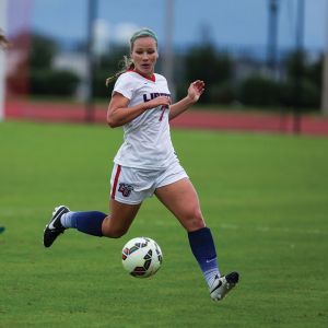 Lady Flames soccer player Brittany Aanderud.