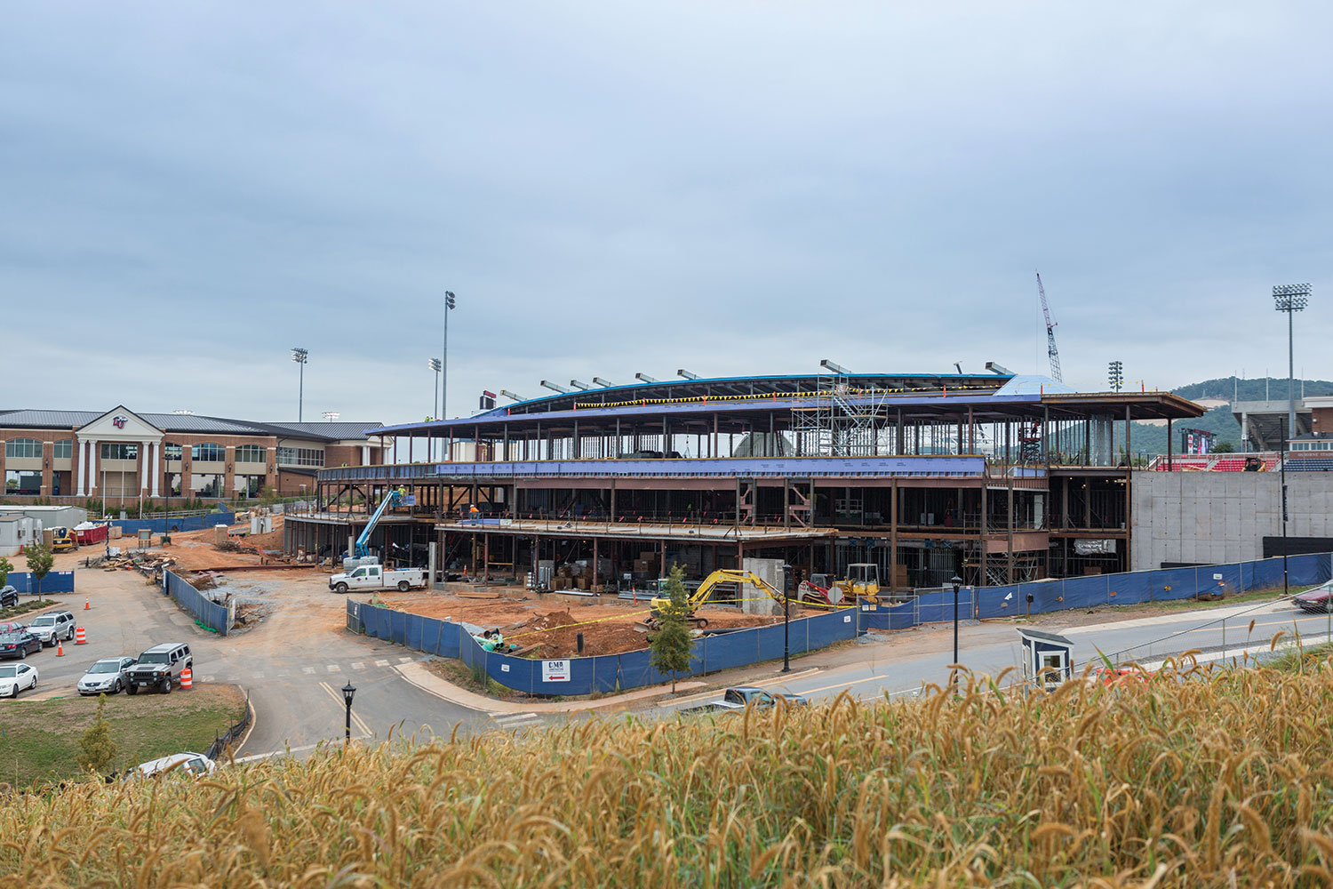 Construction progresses on Liberty's Academic and Performance Center.