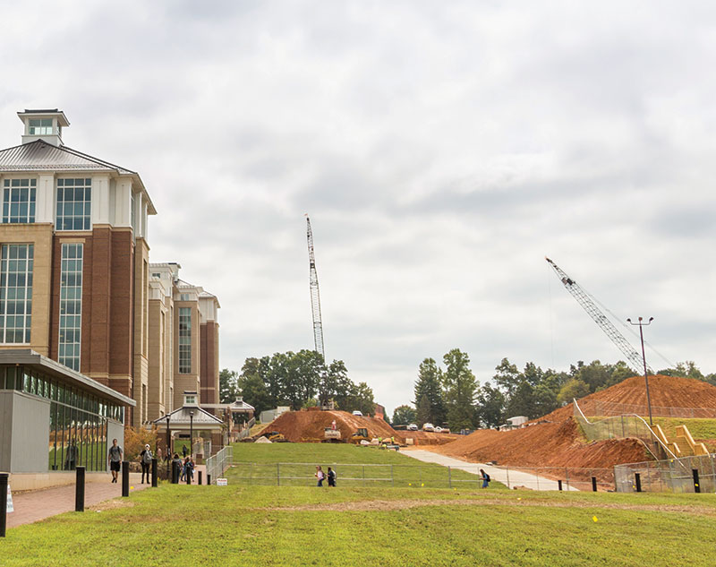 Liberty University begins construction on its third high-rise residence hall.