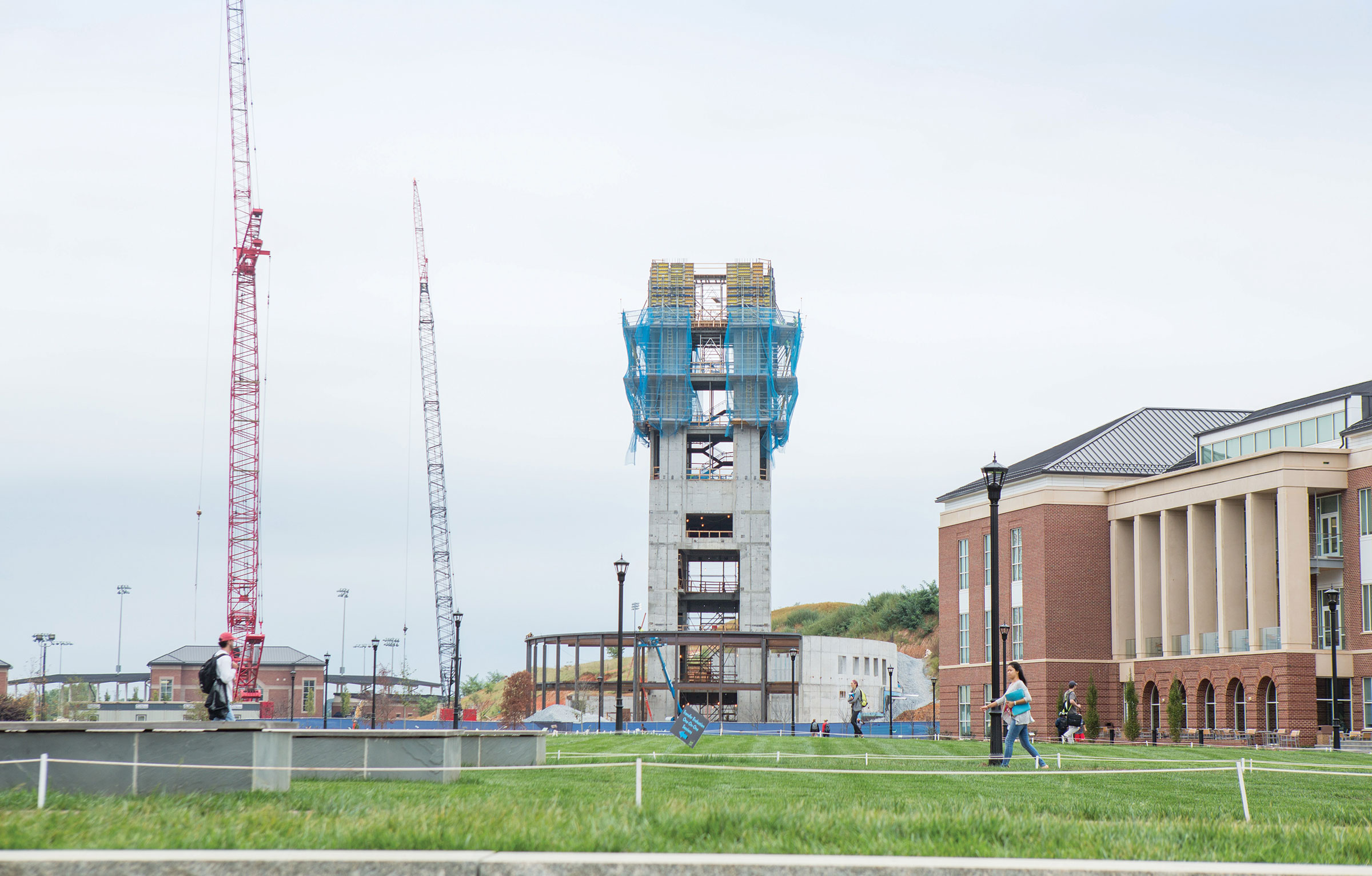 Construction progresses on Liberty University's Freedom Tower.