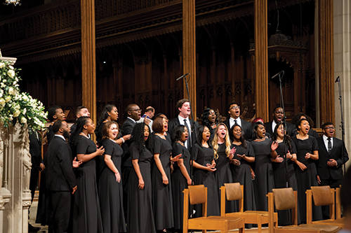 Liberty’s gospel choir, LU Praise, sang two songs at the Inaugural National Prayer Service at the Washington National Cathedral.