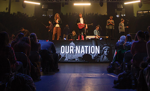 Liberty University held a special Inauguration Day prayer service for Convocation. Students prayed for the City of Lynchburg, the state, the country, and the world.