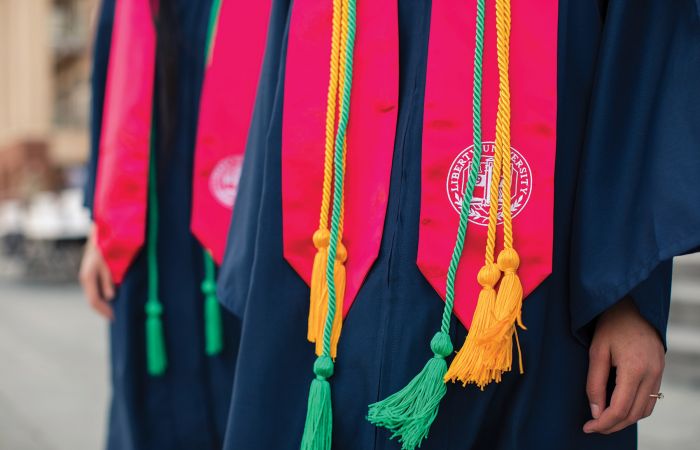 Regalia with green cords