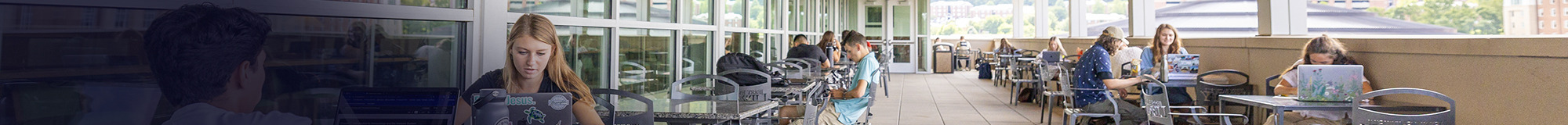 Students on a balcony