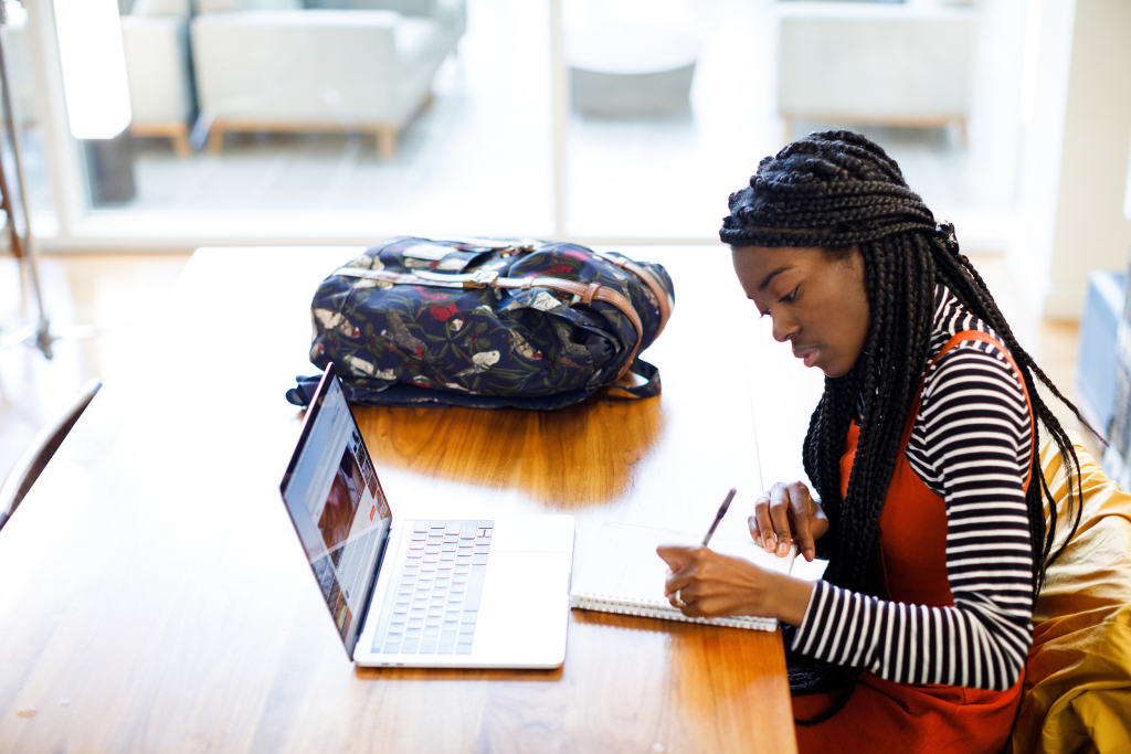 Student studying