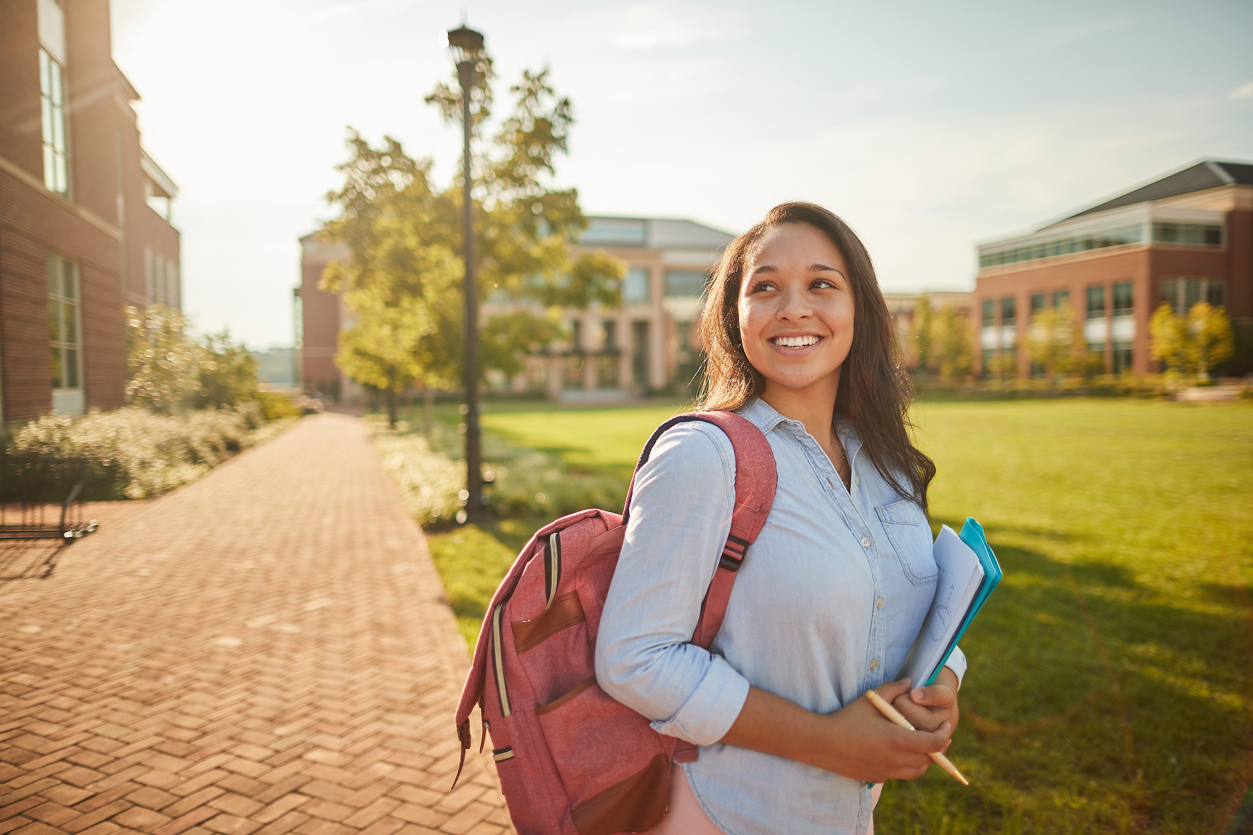 Photo of student on campus