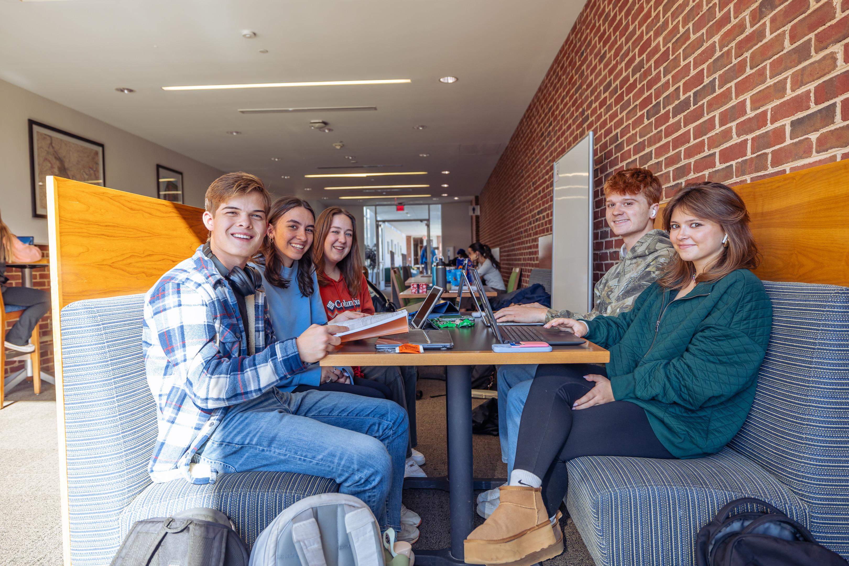 Students in the library