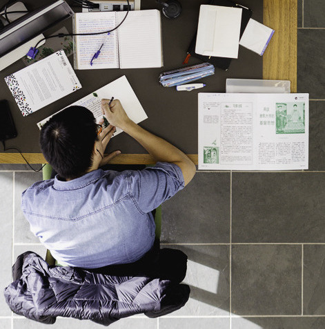 Student studying