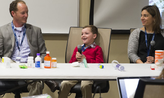 LUCOM-American College of Osteopathic Physicians (ACOP) Myles Gebhardt and his family to the Center for Medical and Health Sciences for the third year in a row this past Friday, Jan. 13.