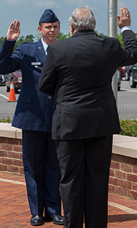 LUCOM student-doctor Zack Jensen sworn to Lt. Colonel