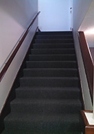 Photo showing stairs leading up to abortion area at Pensecola, Fl., clinic.