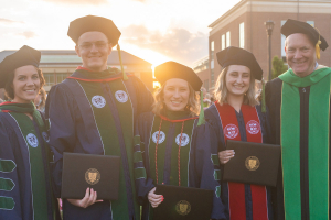 LUCOM Class of 2021 graduates pictured on the Academic Lawn of Liberty University on May 14, 2021.