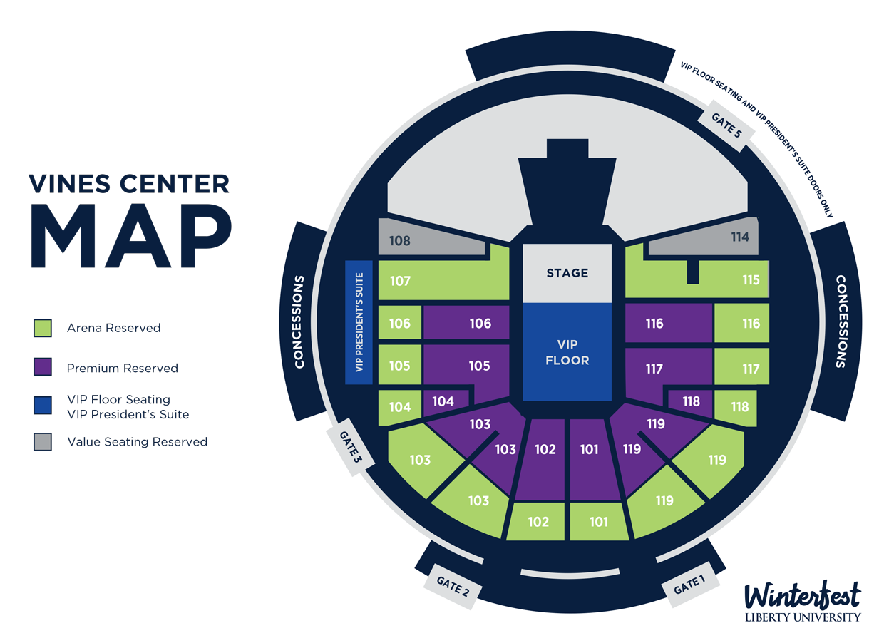Vines Center Concert Seating Chart.