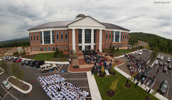 Liberty University holds a dedication for its new Center for Medical and Health Sciences.