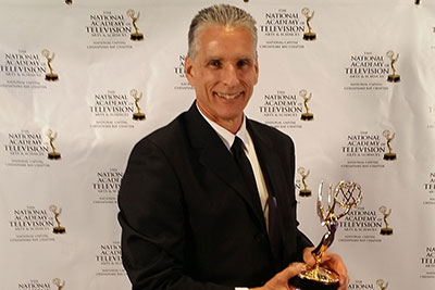 'Game On,' Liberty University's weekly sports television program, received an Emmy from the National Academy of Television Arts and Sciences for a feature on former Baltimore Ravens and St. Louis Rams player Jason Brown.