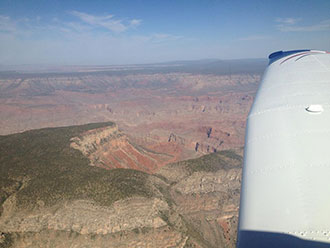 Overhead view of the Grand Canyon en route to California for the Air Race Classic.